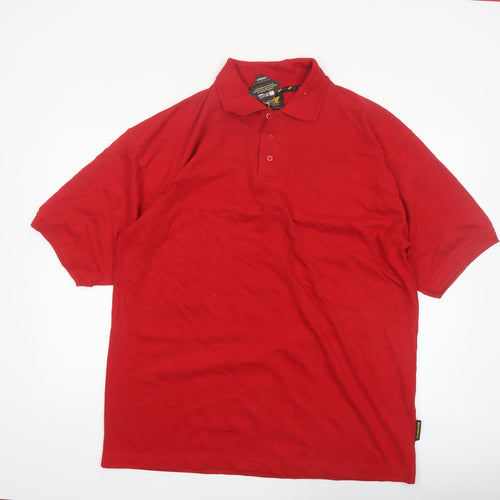Work Bear Men's Red 2XL Durable Short Sleeve Polo Shirt