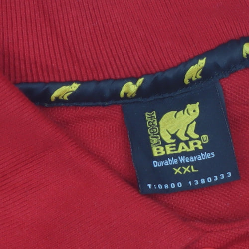 Work Bear Men's Red 2XL Durable Short Sleeve Polo Shirt