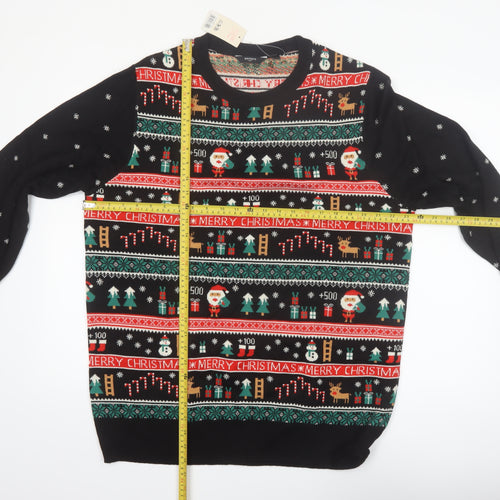 Esmara Men Black Christmas Fair Isle Acrylic Pullover Jumper XL