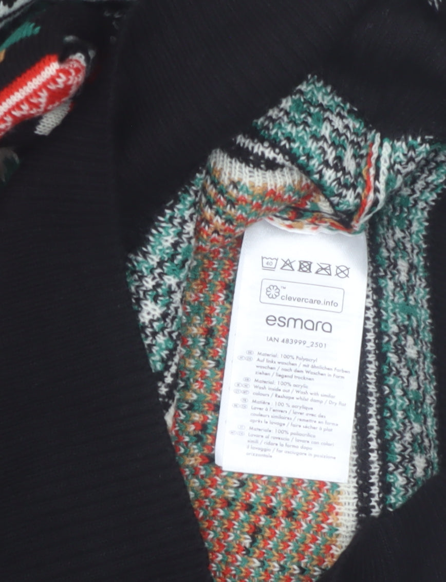 Esmara Men Black Christmas Fair Isle Acrylic Pullover Jumper XL