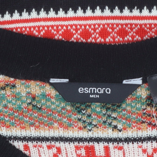 Esmara Men Black Christmas Fair Isle Acrylic Pullover Jumper XL