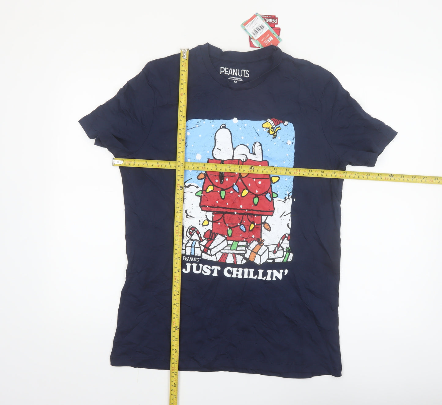Tu Peanuts Men's Blue Christmas Snoopy Graphic T-Shirt M