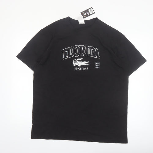 KMA Men's Black Florida Graphic Short Sleeve Cotton T-Shirt Size L