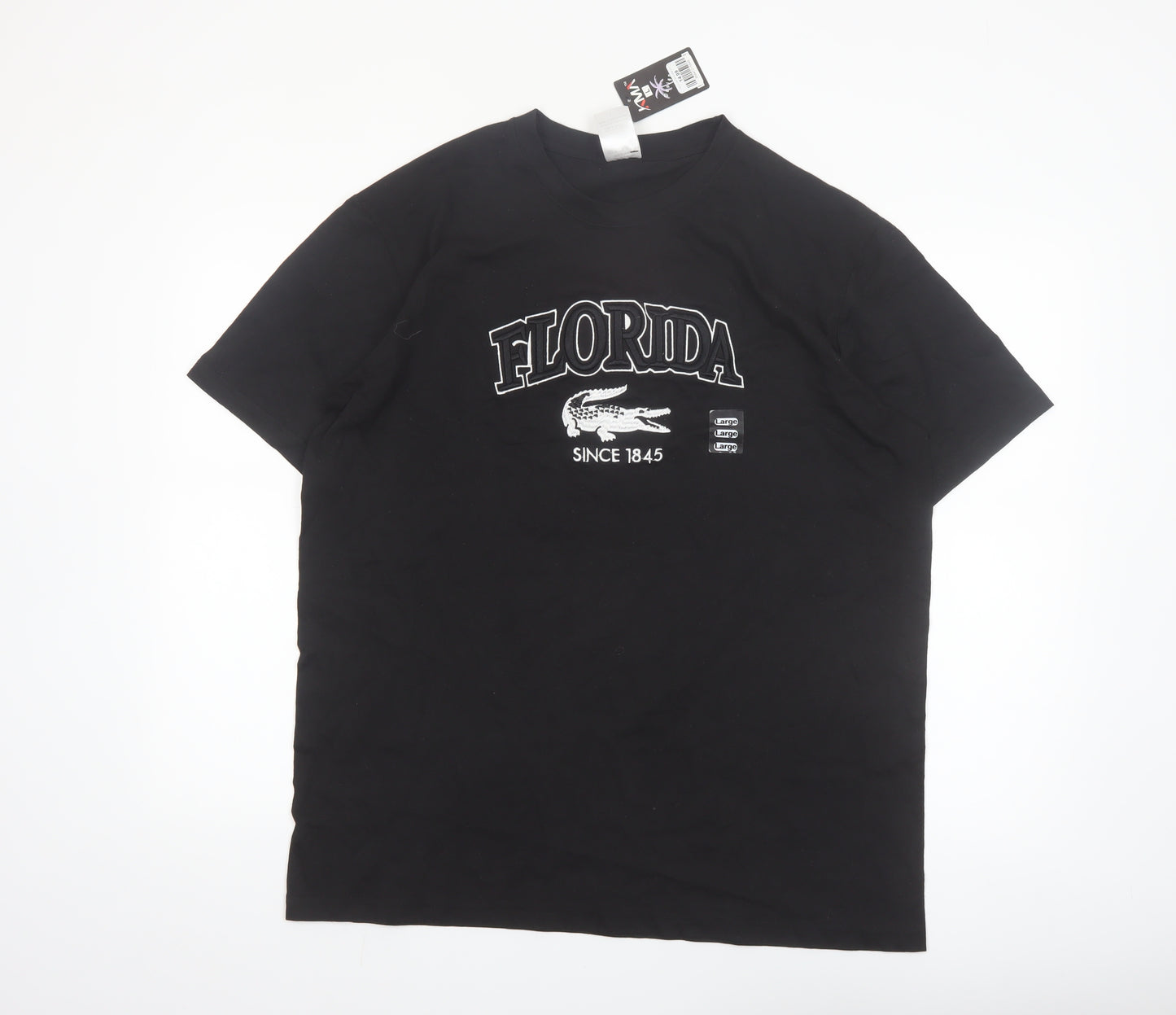 KMA Men's Black Florida Graphic Short Sleeve Cotton T-Shirt Size L