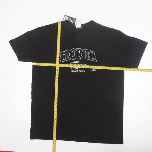KMA Men's Black Florida Graphic Short Sleeve Cotton T-Shirt Size L