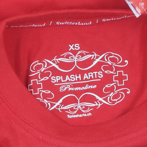 Splash Arts Men's Red Switzerland Flag Cotton T-Shirt XS
