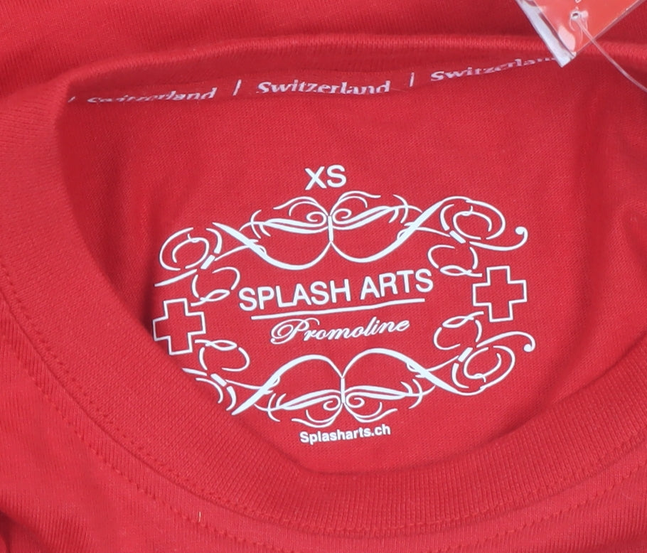 Splash Arts Men's Red Switzerland Flag Cotton T-Shirt XS