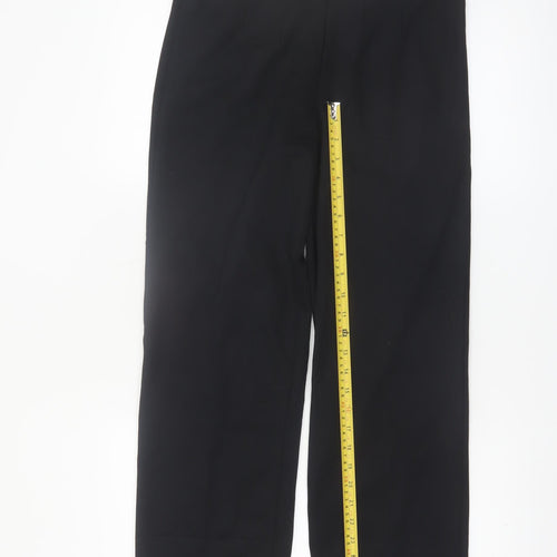Marks and Spencer Womens Black Size 10 Regular Stretch Straight Trousers