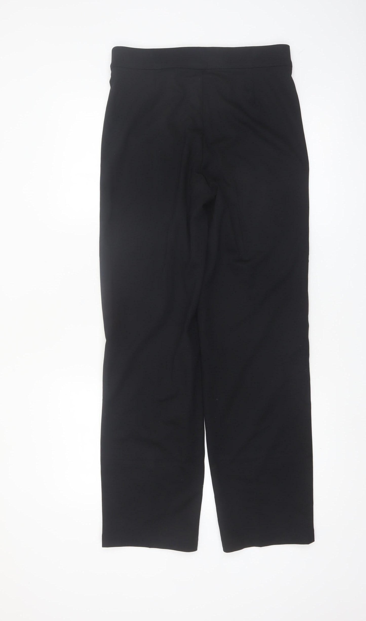 Marks and Spencer Womens Black Size 10 Regular Stretch Straight Trousers