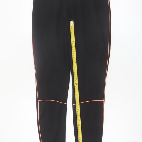 Papaya Active Black Orange Trim Women's M Leggings Polyester Elastane