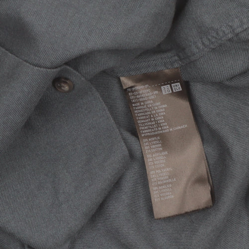 Uniqlo Women Blue Button-Up Long Sleeve Basic Shirt S
