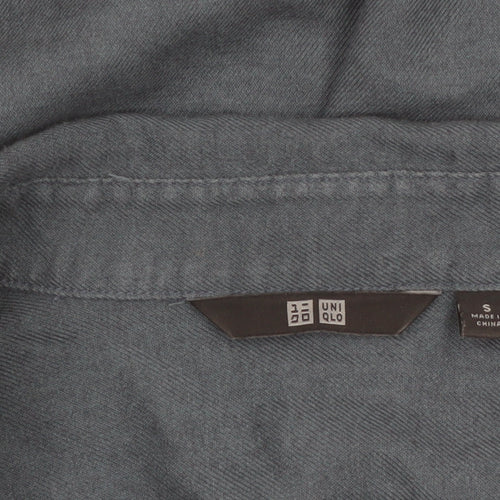 Uniqlo Women Blue Button-Up Long Sleeve Basic Shirt S