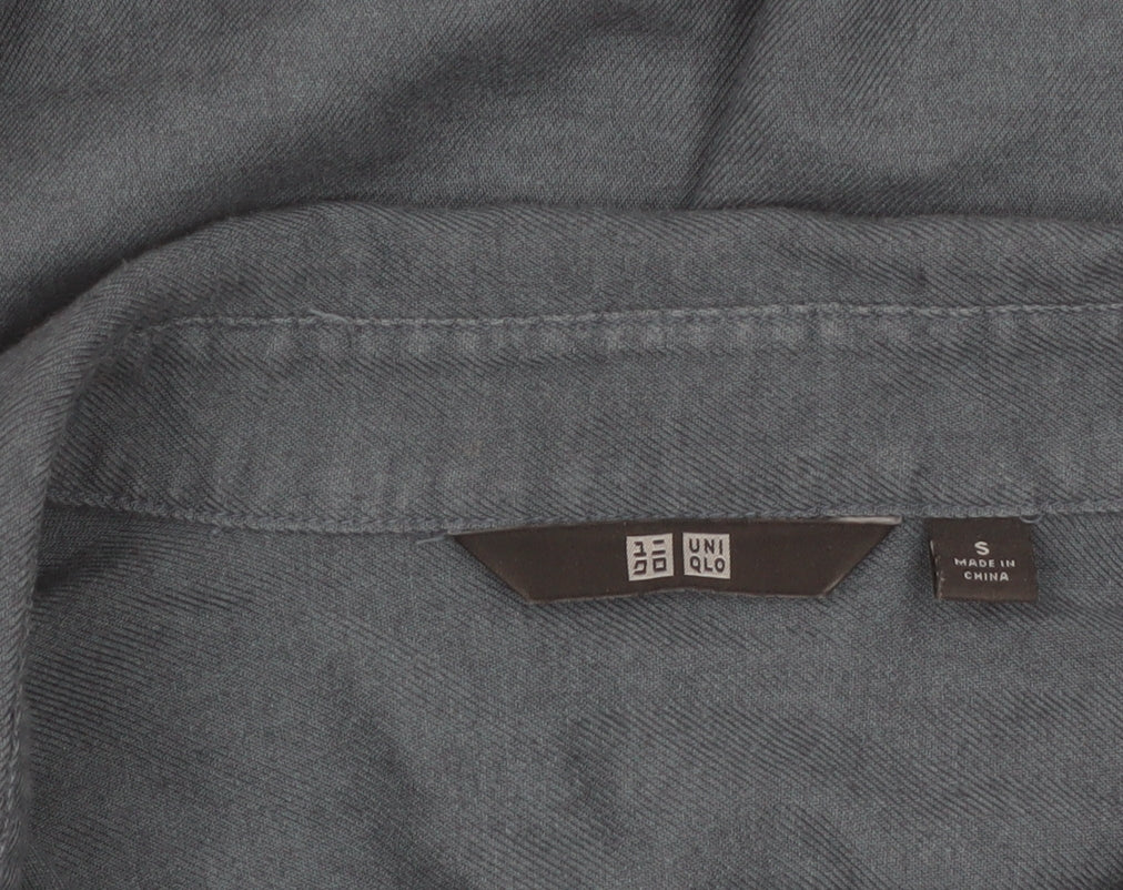 Uniqlo Women Blue Button-Up Long Sleeve Basic Shirt S