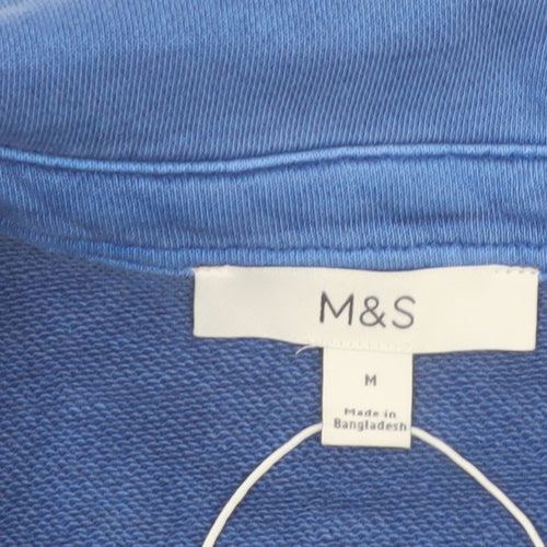 Marks and Spencer Women's Blue Cropped Polo Top Size M