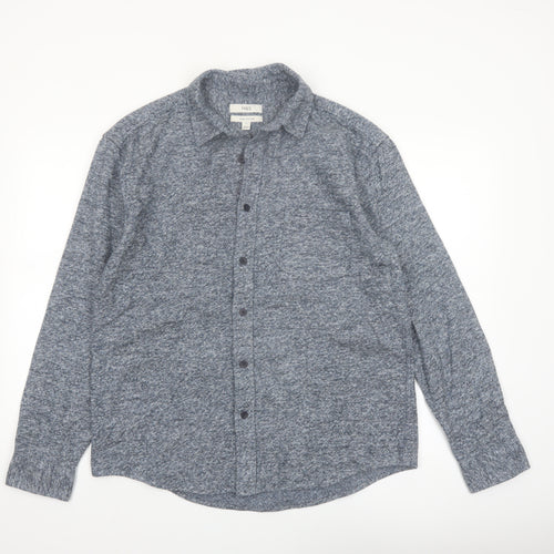 Marks and Spencer Men’s Blue Cotton Button-Up Long Sleeve Shirt M