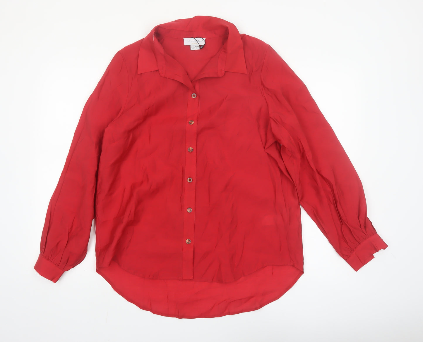 Never Fully Dressed Womens Red Long Sleeve Viscose Blouse UK 10