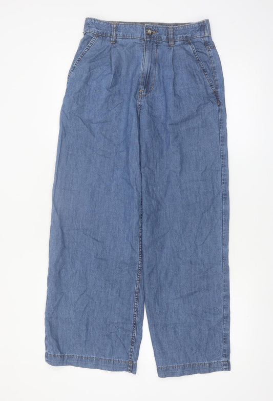 Marks and Spencer Women’s Blue Wide-Leg Jeans Size 8 Short