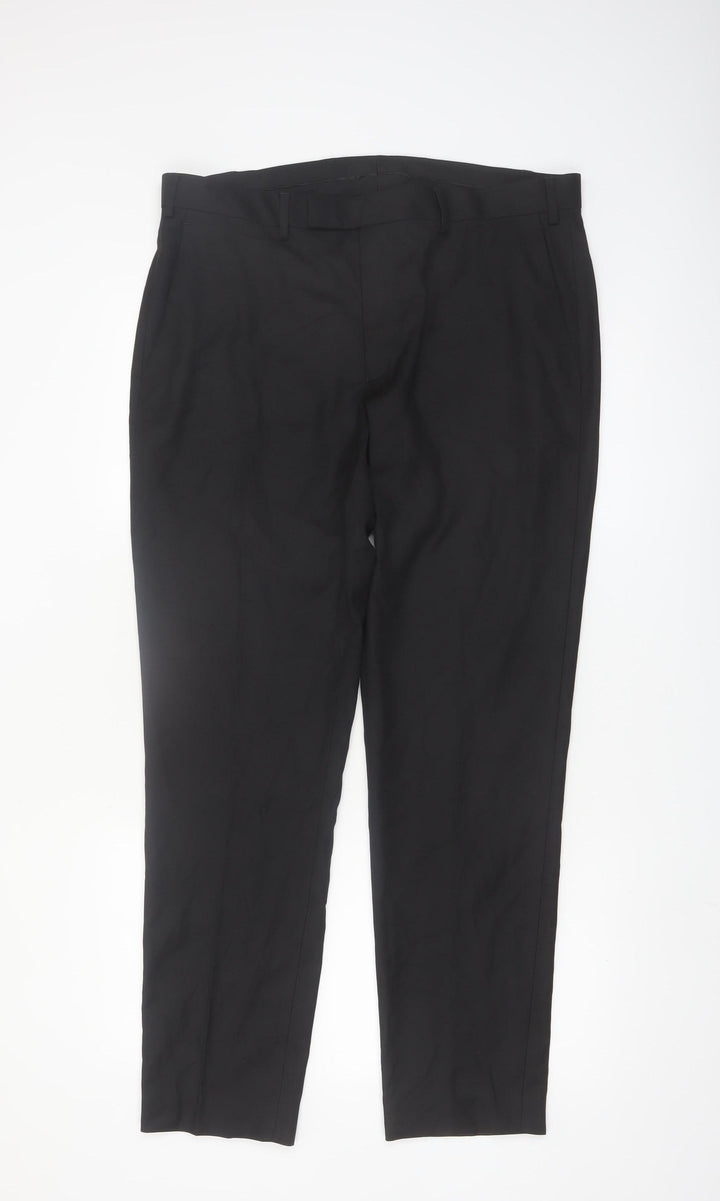 Marks and Spencer Men's Black Slim Fit Dress Trousers 36x31