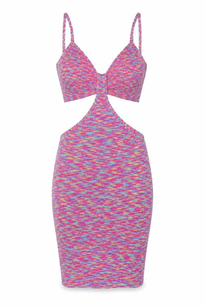 Boohoo Women's Multicoloured Size 8 Bodycon Cut Out Midi Dress