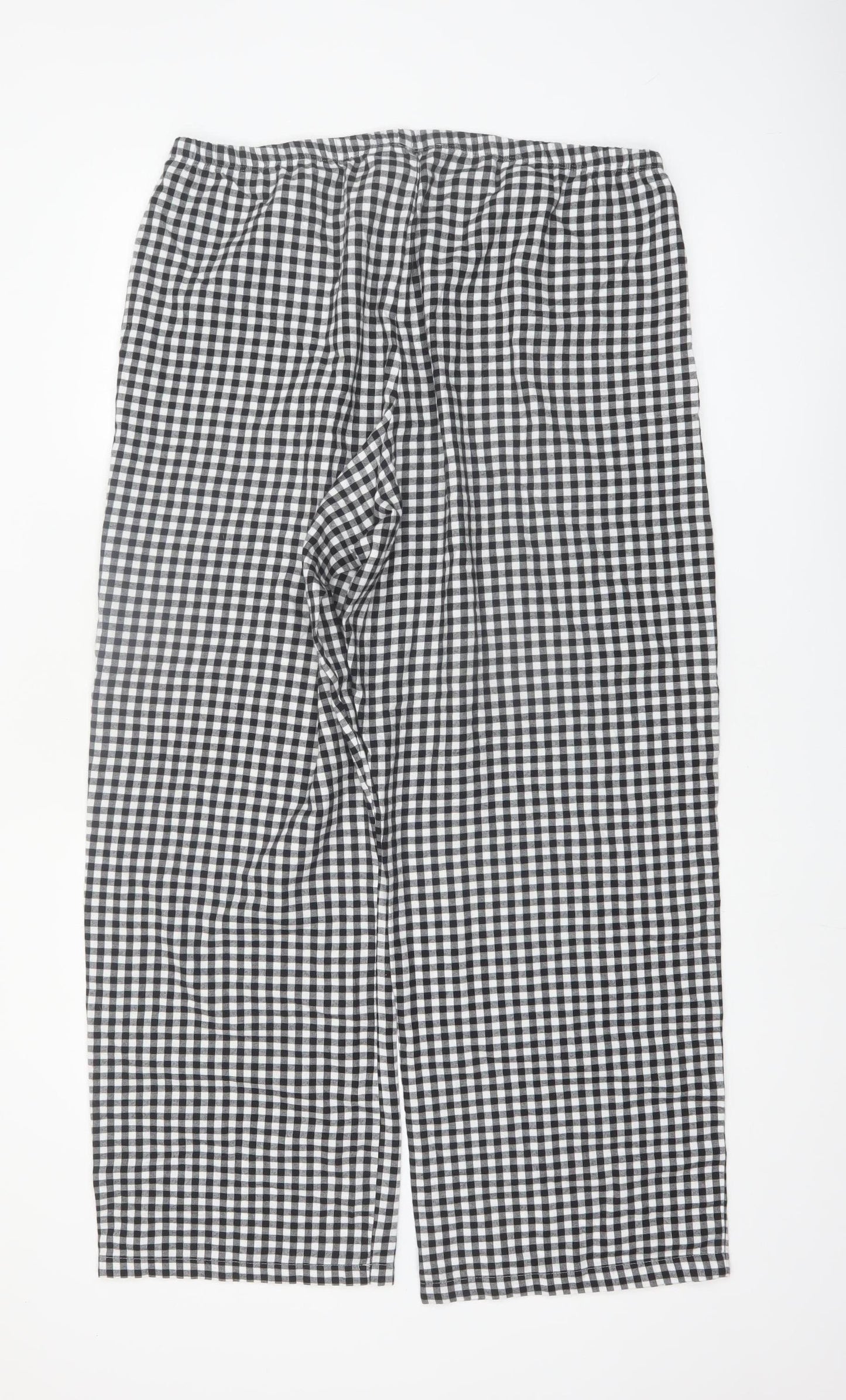 Marks and Spencer Women Black Check Cotton Pyjama Pants L