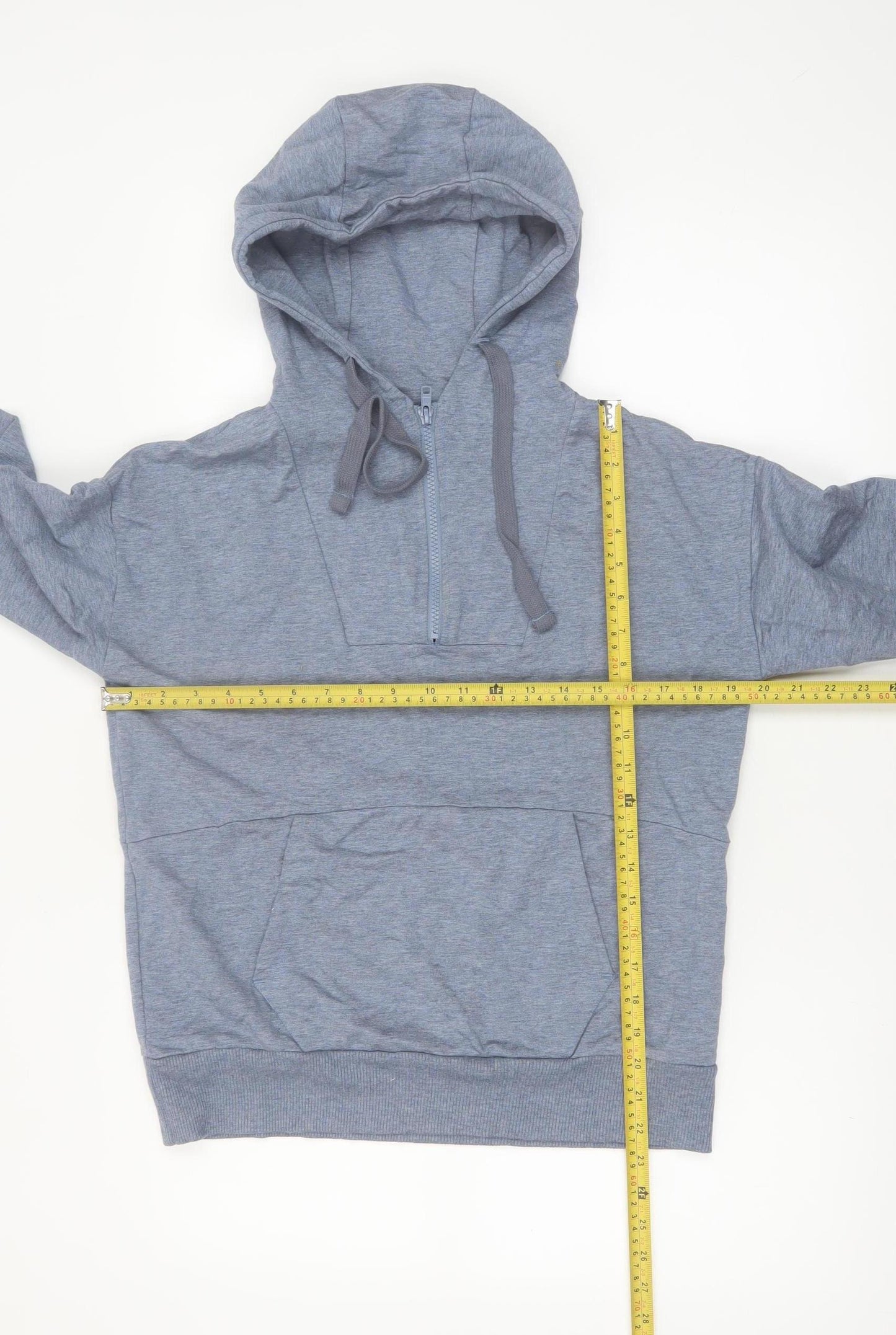 BAM Women's Blue 1/4 Zip Hooded Pullover Sweatshirt Size S