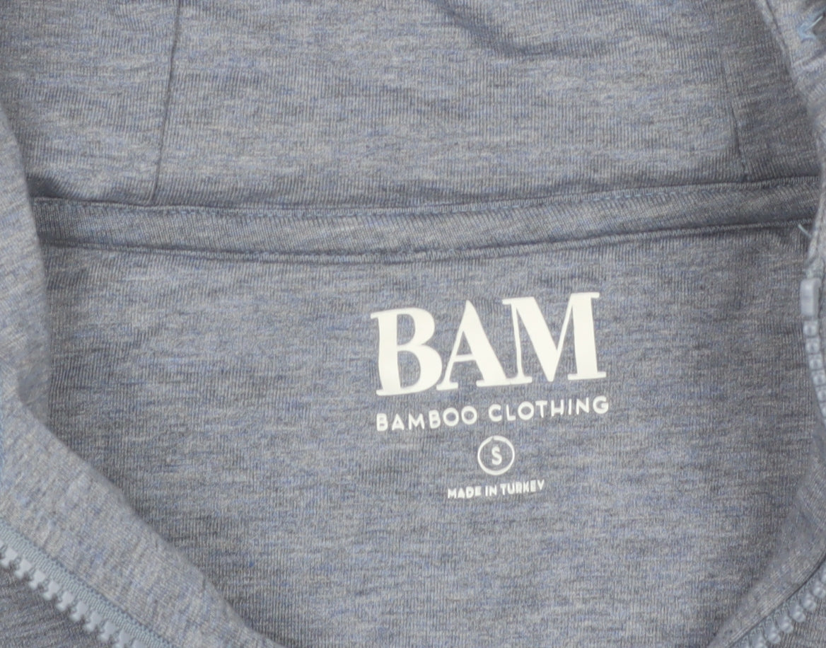 BAM Women's Blue 1/4 Zip Hooded Pullover Sweatshirt Size S