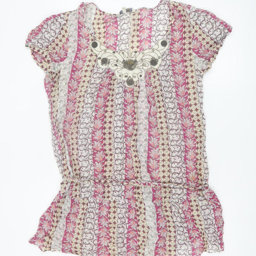 Rocha John Rocha Women's Pink Floral Cotton Tunic Blouse Size 18