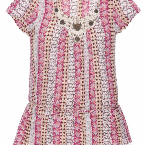 Rocha John Rocha Women's Pink Floral Cotton Tunic Blouse Size 18