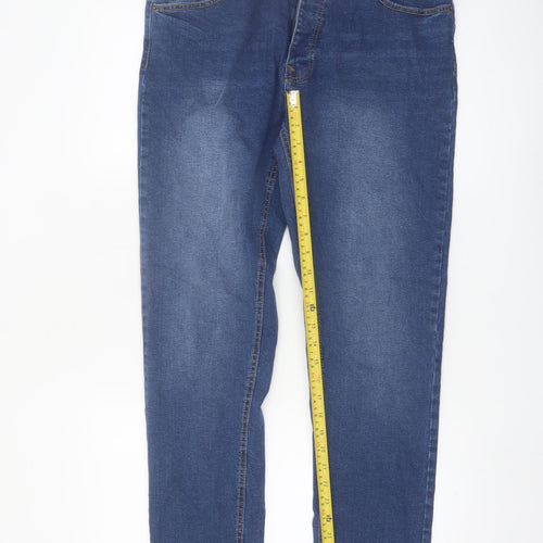Bench Men’s Blue Denim Jeans Size 34W 32L Regular Fit Straight Stretch