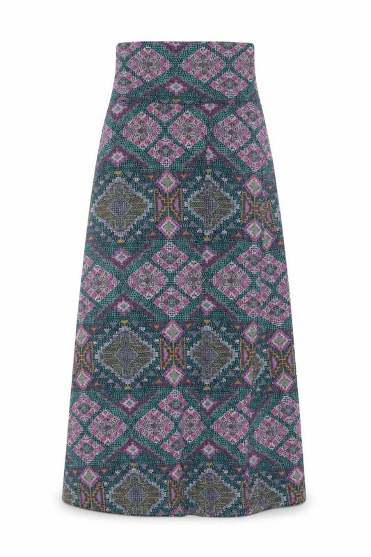 Front view of Mossimo Women’s Multicoloured Geometric Midi A-Line Skirt XS