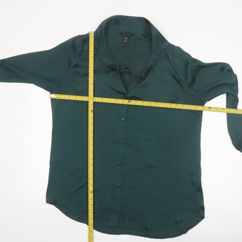 New Look Women Green Button-Up Blouse UK 14 100% Polyester