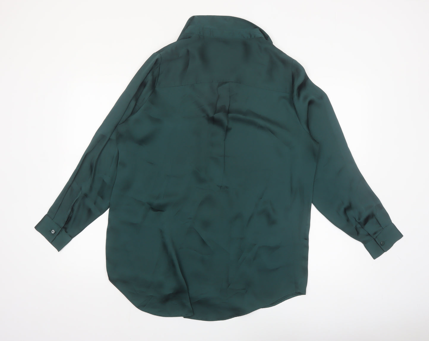 New Look Women Green Button-Up Blouse UK 14 100% Polyester