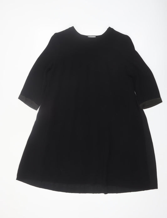 Claudie Pierlot Women Black 8 Pleated Shift Knee Length Dress