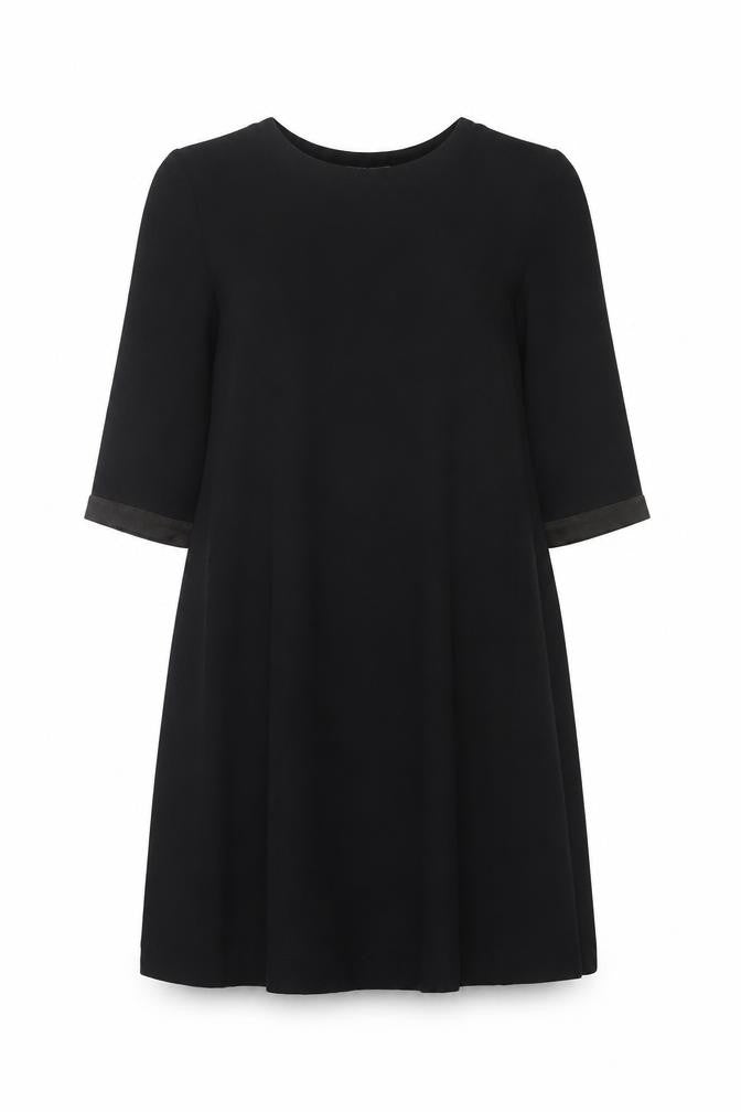Claudie Pierlot Women Black 8 Pleated Shift Knee Length Dress