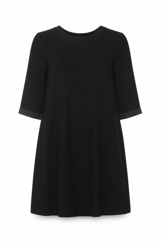 Claudie Pierlot Women Black 8 Pleated Shift Knee Length Dress