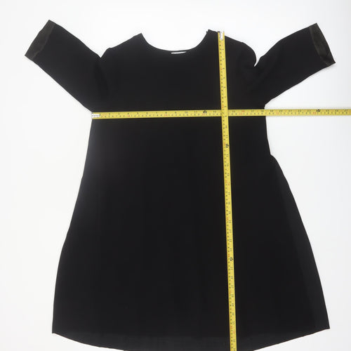 Claudie Pierlot Women Black 8 Pleated Shift Knee Length Dress