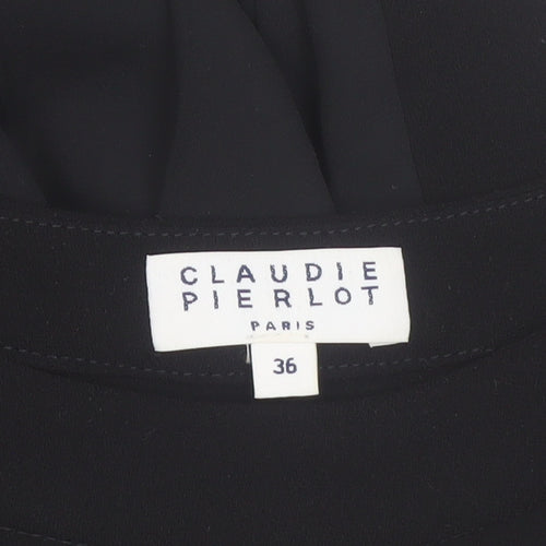 Claudie Pierlot Women Black 8 Pleated Shift Knee Length Dress