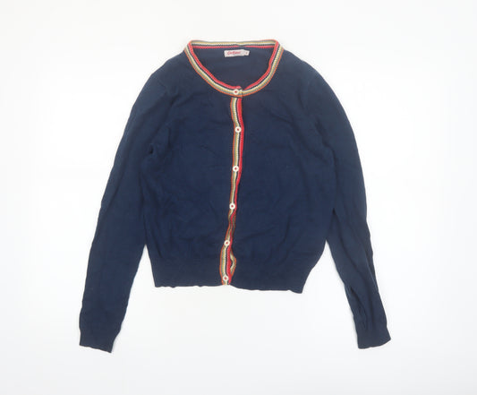 Cath Kidston Women's Blue Cardigan Small Knit Button Front