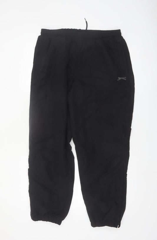 Slazenger Men Black XL Jogger Sweatpants Polyester Elastic Waist