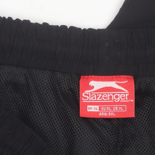 Slazenger Men Black XL Jogger Sweatpants Polyester Elastic Waist