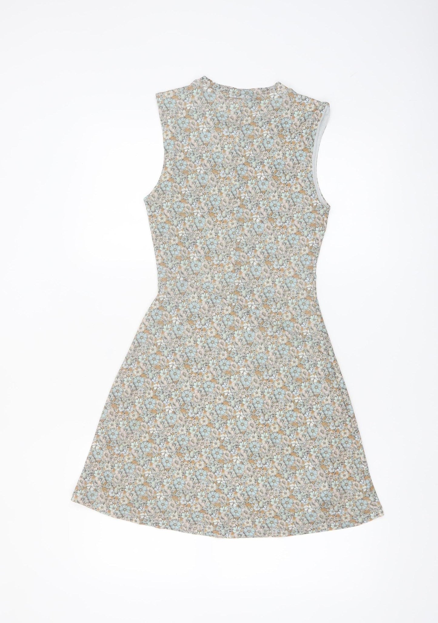 Topshop Women's Multicoloured Floral A-Line Sleeveless Dress Size 8