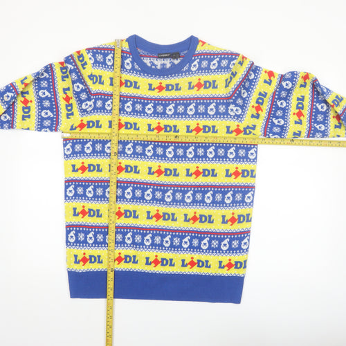 Livergy Men’s Blue Lidl Christmas Fair Isle Crew Neck Jumper M
