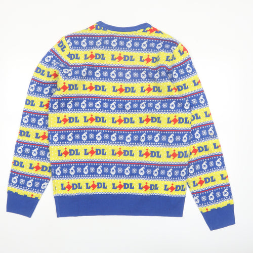 Livergy Men’s Blue Lidl Christmas Fair Isle Crew Neck Jumper M