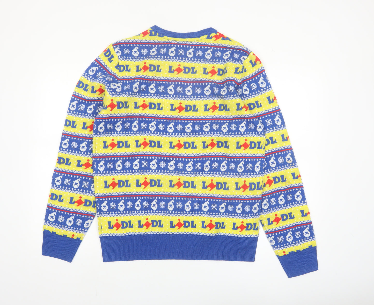 Livergy Men’s Blue Lidl Christmas Fair Isle Crew Neck Jumper M