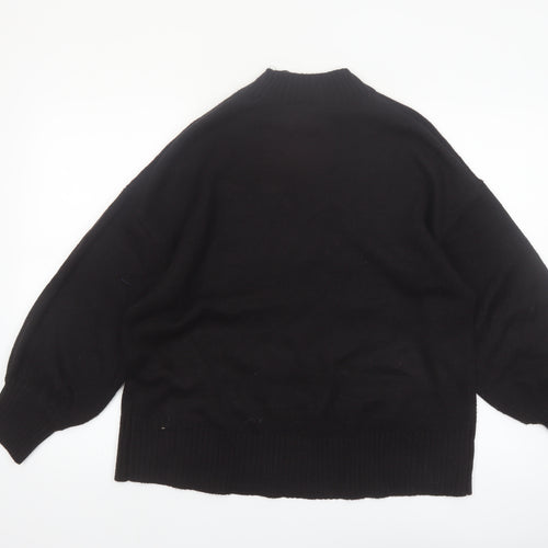 H&M Divided Womens Black XS Graphic Pullover Jumper Crew Neck