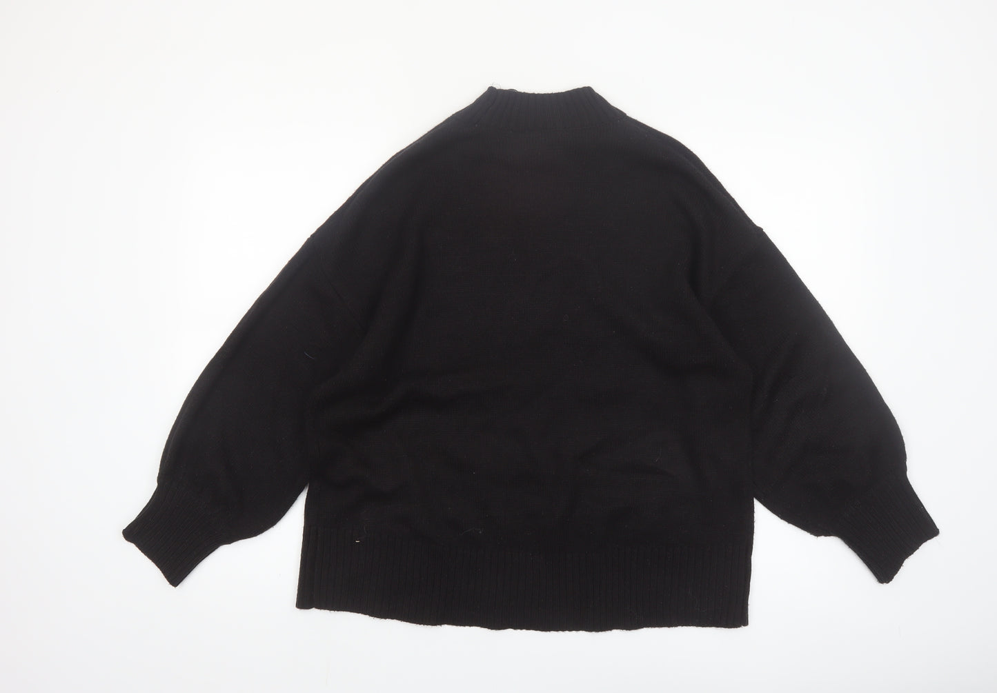 H&M Divided Womens Black XS Graphic Pullover Jumper Crew Neck