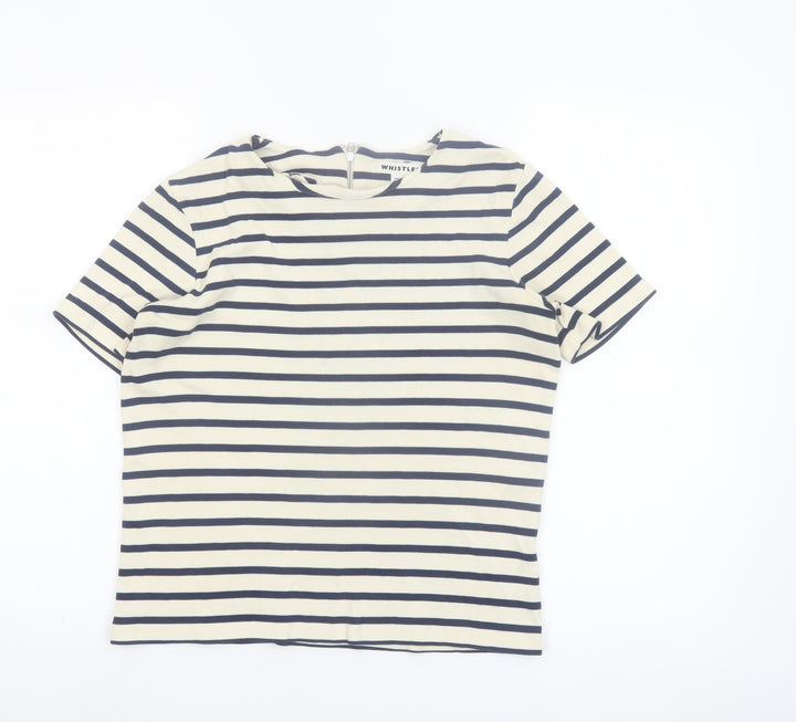 Whistles Women’s Multicoloured Striped Cotton T-Shirt Size 8