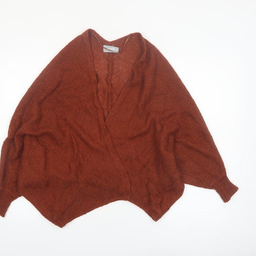 Wallis Women’s Brown Wrap Knit Jumper S V-Neck Dolman Sleeve