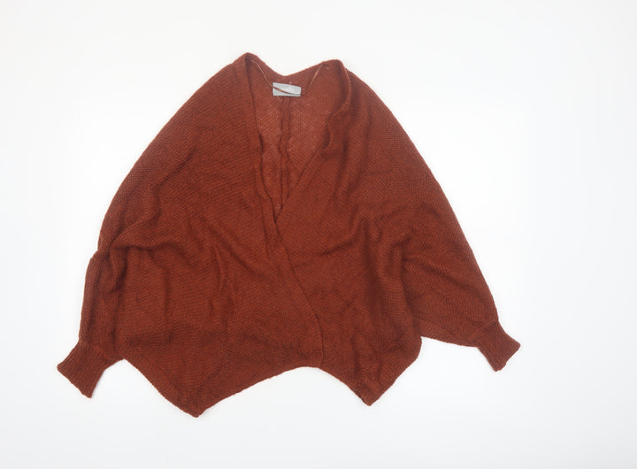 Wallis Women’s Brown Wrap Knit Jumper S V-Neck Dolman Sleeve