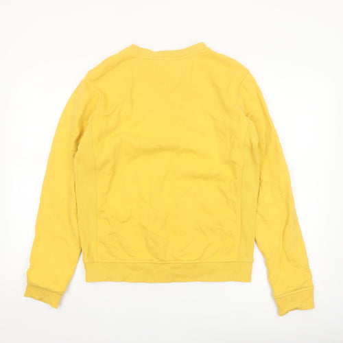 Tommy Hilfiger Boys Yellow Pullover Sweatshirt Size 176 Crew Neck Logo